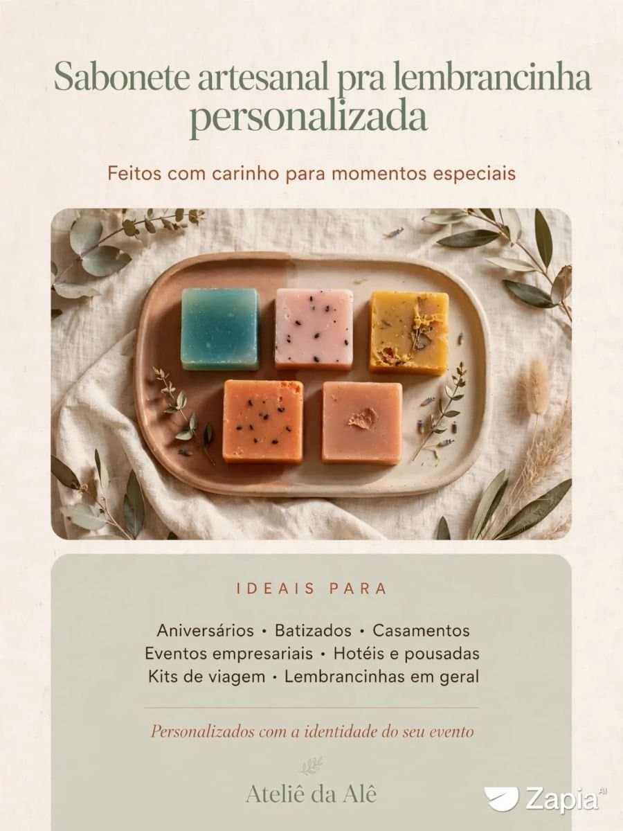 SABONETE ARTESANAL PERSONALIZADO PARA LEMBRANCINHAS